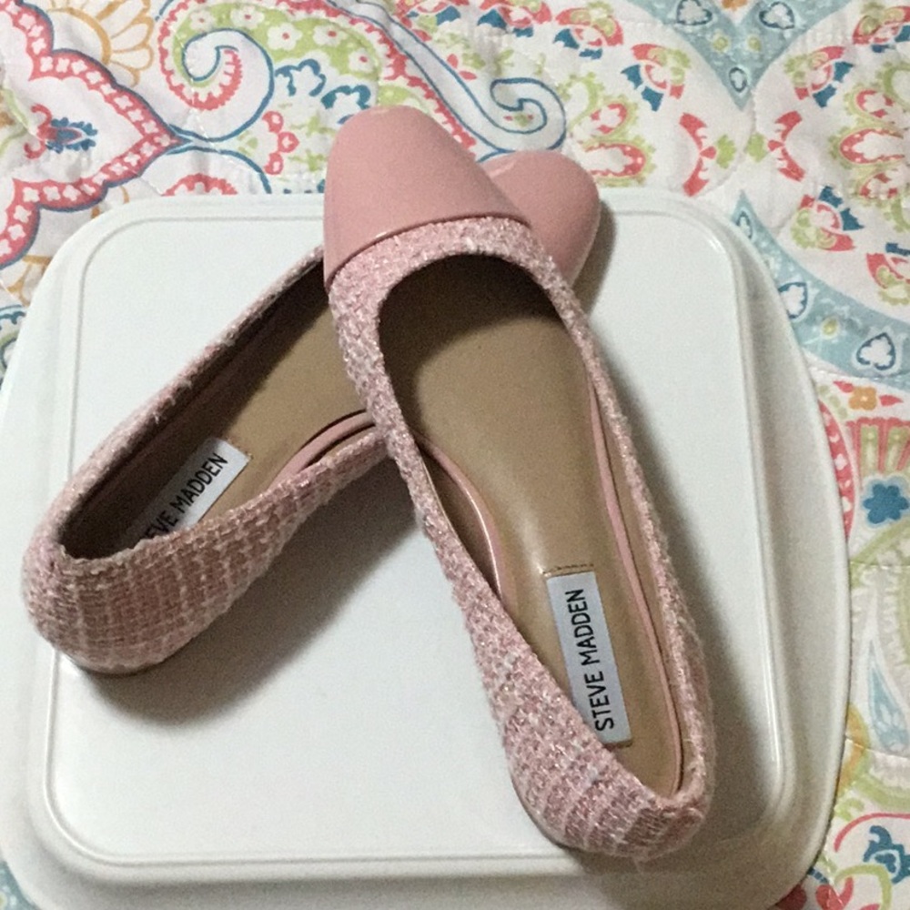 Steve Madden Pink Ballet Flats with Woven Texture